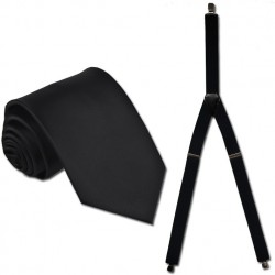 Kšandy a kravata černá souprava Assante 501