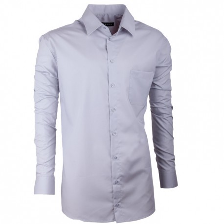 Prodloužená pánská košile regular světle šedá Assante 20104
